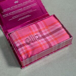 Slip Pure Silk Pillowcase Pink Plaid Anti Frizz Luxury Pillow